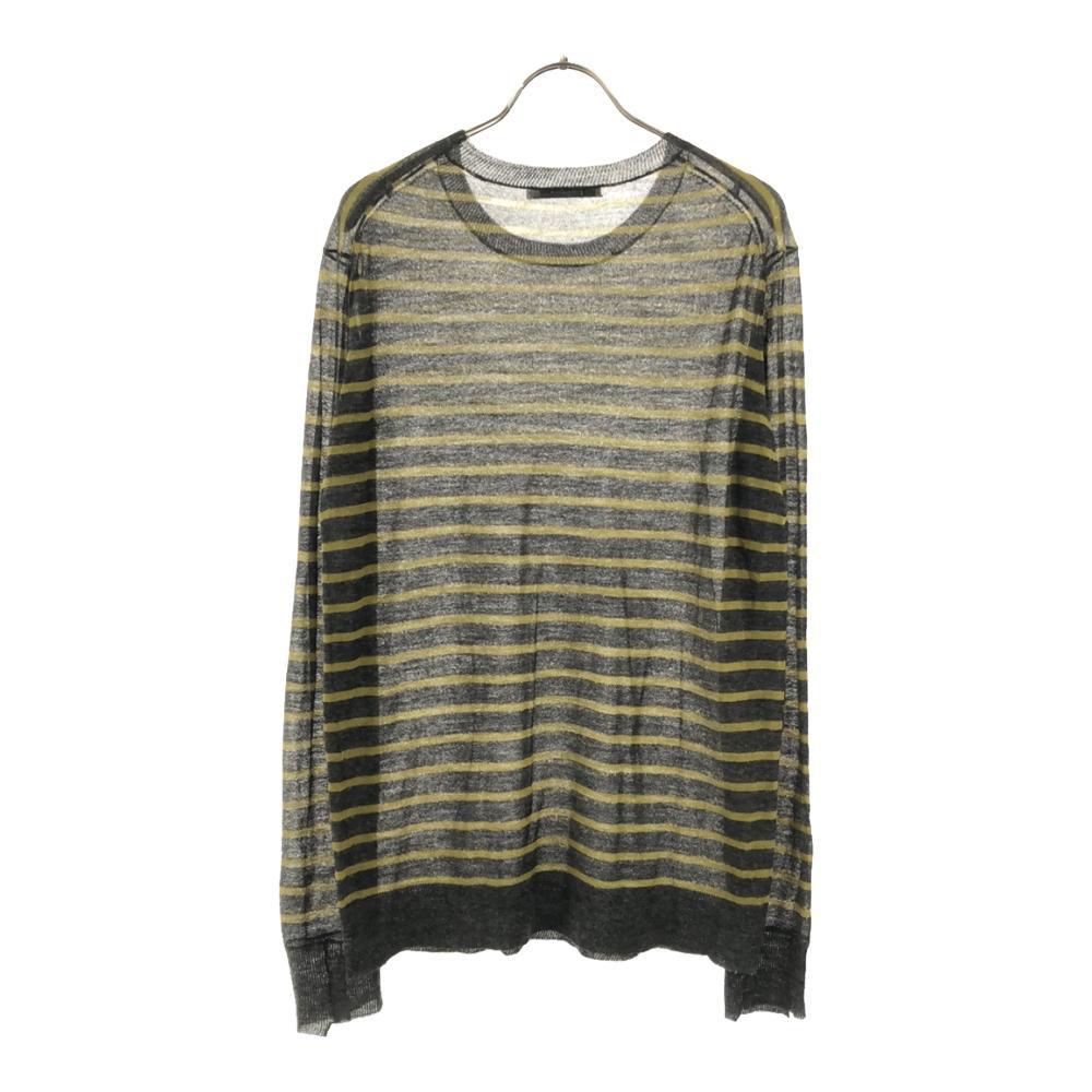 Alexander Wang border Long sleeve knit S Gray x yellow sweater Women Used