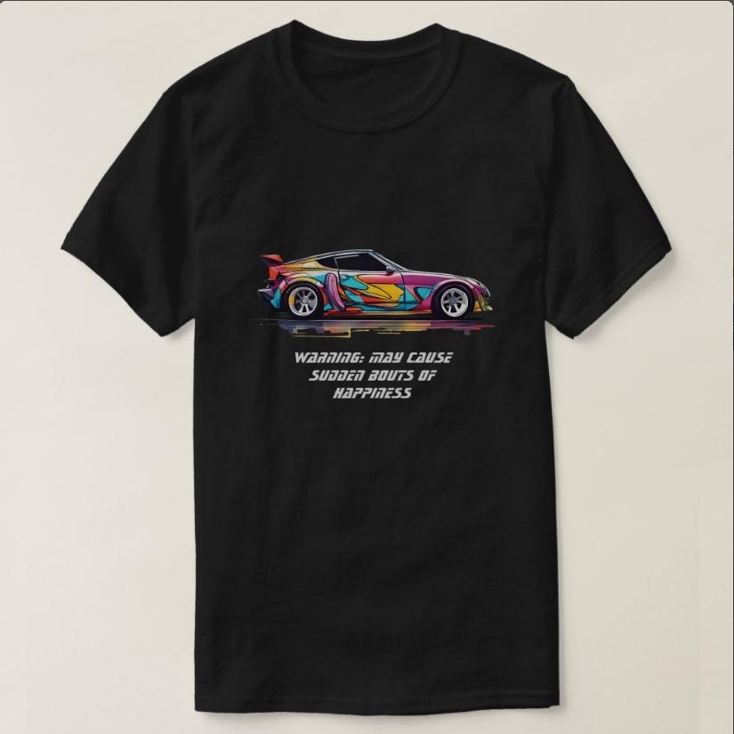 Sudden Bouts of Happiness  Funny Multicolor Sports Car TShirt 100 Cotton ONeck Short Sleeve Summer Casual Mens Tshirt S