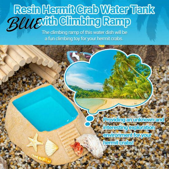 Simulation Beach Swimming Ramp & Crab Ornament Habitat Pool Hermit with Climbing Starfish Shell Fish Tank Landscaping Conch Decor