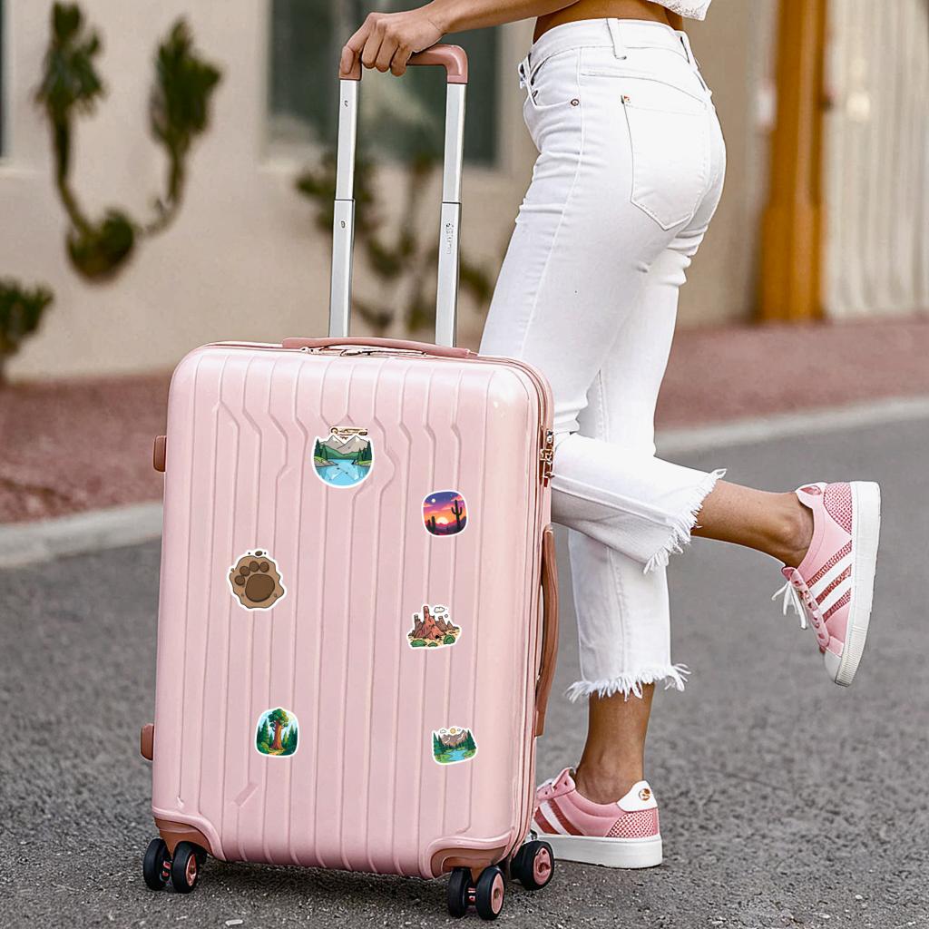 35pcs-100pcs Scenic Nature Stickers Cartoon Scenery Stationery Stickers DIY Stickers For Laptop Luggage Scrapbook Diary