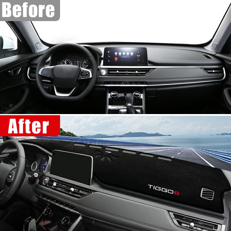 Car Accessories For Chery Tiggo 8 Pro Dashboard Cover Avoid Light Pad Anti-UV Carpets Non-Slip Mat