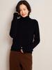 Women's High-Neck Cashmere Pullover Sweater - Solid Color, Regular Fit, Autumn/Winter 