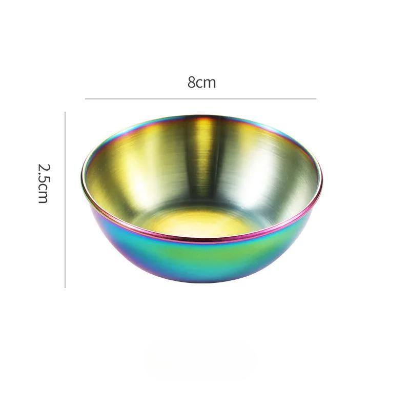 

4 шт., блюдо для золотого соуса, сервировочный поднос из нержавеющей стали, тарелки для соуса, тарелки для специй, кухонные принадлежности, тарелки, тарелка для специй 8X8X2.5CM