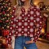 Women's Christmas Print Long Sleeve Shirt Elegant Casual Holiday Top
