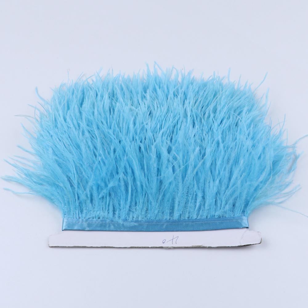 1Meter Colorful Real Ostrich Feather Trims Ribbon 8-10cm White Plumes for Party Dress Clothing Decoration Sewing Feathers Crafts