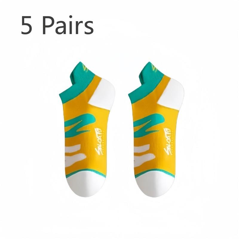 5 Pairs of Women's Spring and Summer Thin Pure Cotton Antiodor Shallow Mouth Short Boat Socks