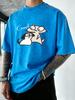 Good Cartoon Dog Cat Design Washed T Shirt Man Cotton Casual TShirt Vacation Beach Clothes Oversized Comfortable Sportswear