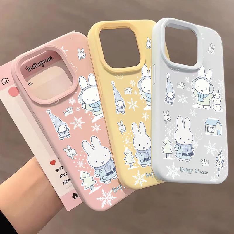 Winter Miffy Rabbit Shell for iPhone: Fits 17 Pro Max, 16, 15 Pro, 14 Plus/13 - Cute and Stylish Design