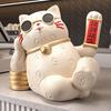 Aris & Juno Coole Sonnenbrille Glückskatzen-Statue - Harz Modernes Feng Shui Dekor für Zuhause Büro Geschäft, für Glück
