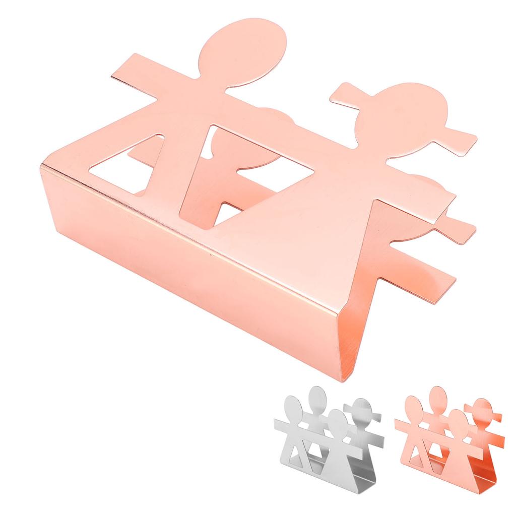 Napkin Holder Drawing Process Matte Polished Couple Hollow Pattern Stainless Steel Holder for Kitche