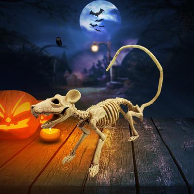 Halloween Mouse Skeleton Ornament Creepy Realistic Animal Skeleton Bone for Party Featival Decoration