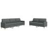2 Piece Sofa Set Dark Grey Fabric