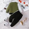 Frühling und Herbst Neues Sweatshirt Patchwork Zweiteiliges Set Mode Lässiges Outfit Kinderbekleidung