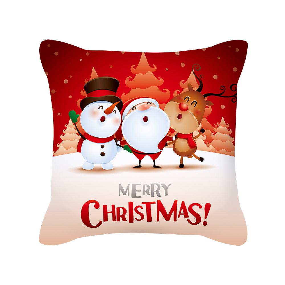 Christmas New Peach Skin Pillow Case Pillow Sofa Pillow Case Red Series Pillow
