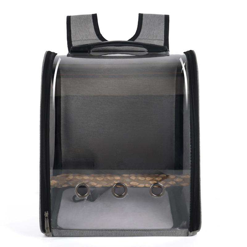 Transparent Parrot Pet Out Backpack Oxford Cloth Cat Myna Black Phoenix Bird Cage Food Cup Pet Bird Bag