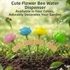 Plastic Bee Watering Station Flower Shape Animals Feeder  Outdoor Garden Decor