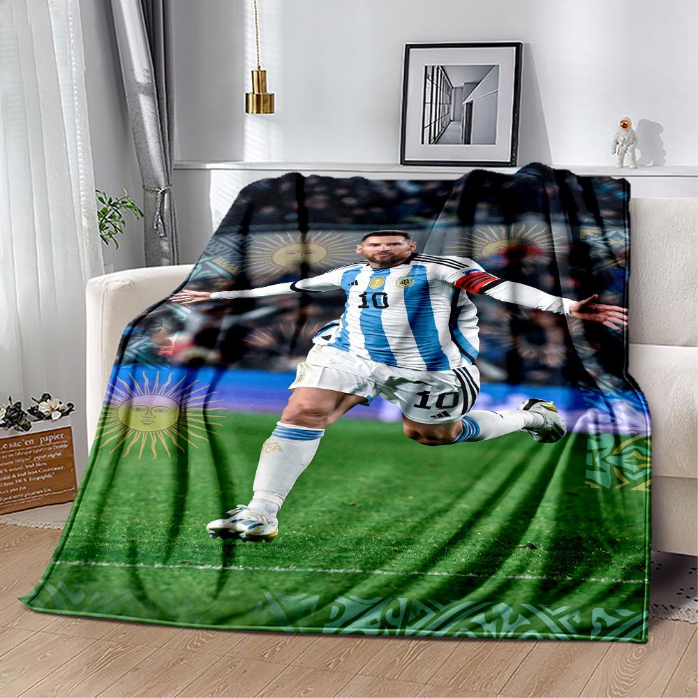 Messi 491 Blanket Comfortable Great for Bedding Seaside Livingroom Four Seasons Universal Digital Print Ideal Gift for Friends Family Couples Picnic