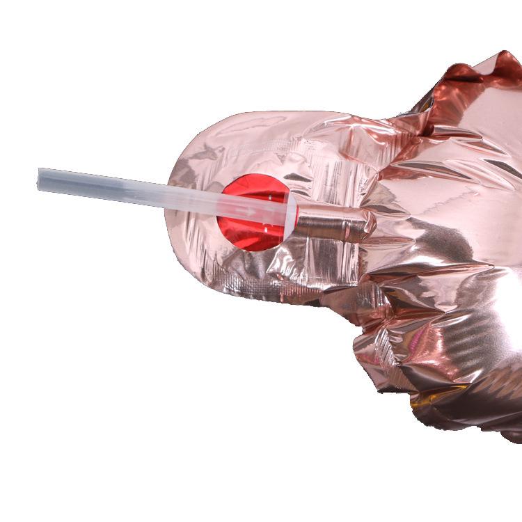 13cm Aluminum Film Balloon Inflation/Deflation Straw with Transparent Plastic Tube Accessory