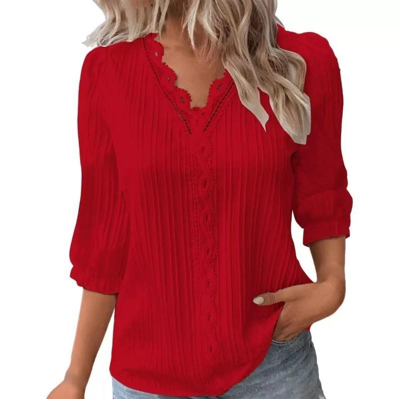 BITCED Women's Fashion Casual V-Neck 1/2 Sleeves Blouses & Shirts