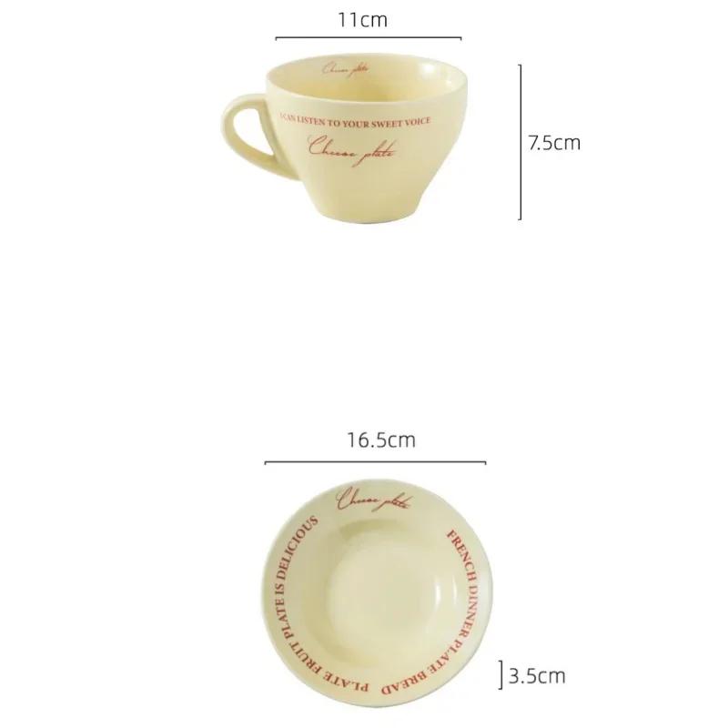 Ceramic Cup and Saucer Coffee Cup Set Milk Mug Dessert Plate Teaware Afternoon Tea Cup Drinkware Drinking Utensil Birthday Gift
