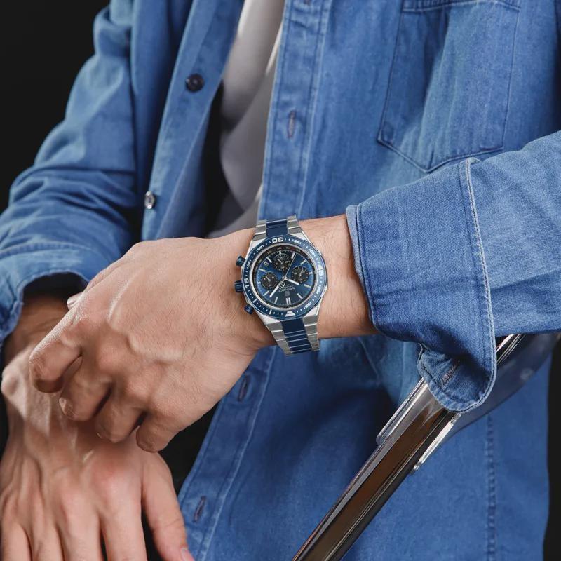 Luxury Analog Watches Steel Waterproof Classic Quartz Wristwatches Fashion Watch Men Chronograph Calendar Male Clock Gifts