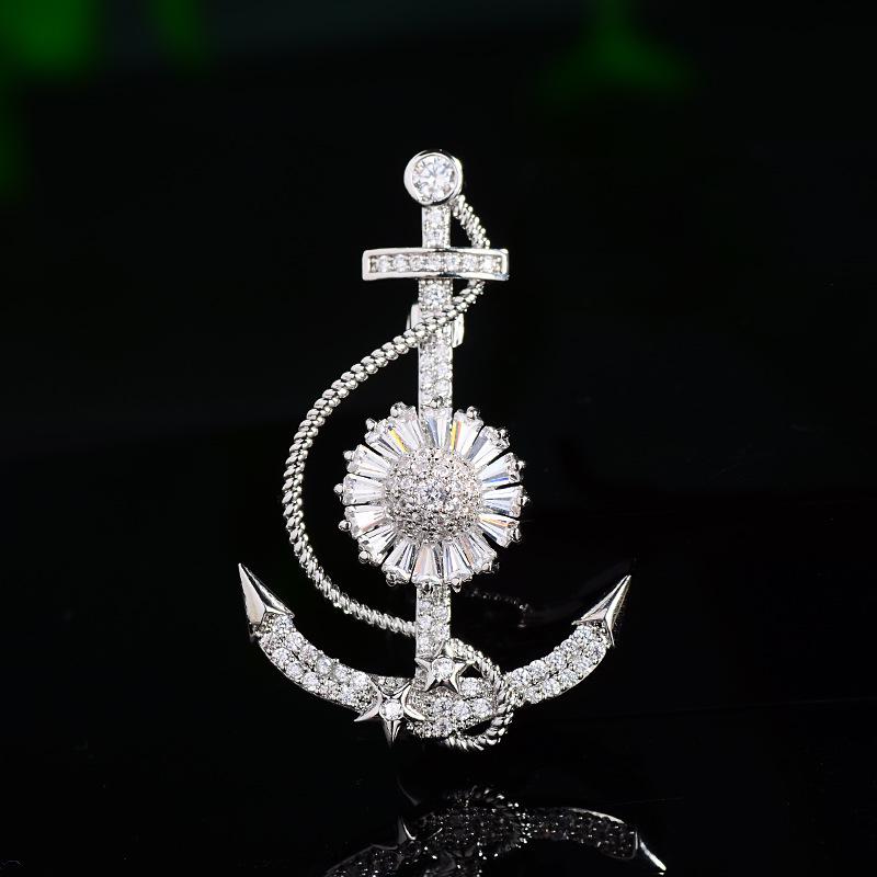 Broche Ancre Rotative Style Marine Coréen – Badge de Mode pour Hommes et Femmes