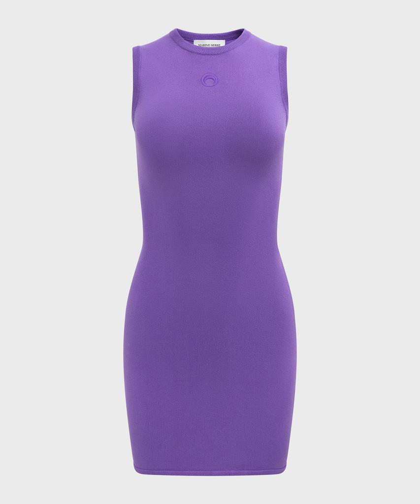 Marine Serre (W) Moon Logo Knit Mini Dress Lavender