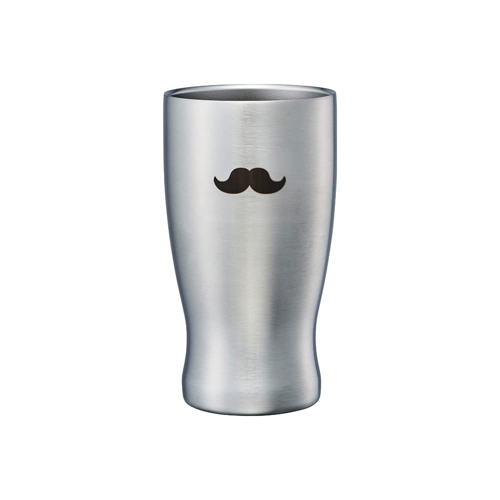

Doshisha Beer Tumbler, Beard Design, 350ml, Dishwasher Safe, Keeps Hot or Cold, Vacuum Insulated, Silver