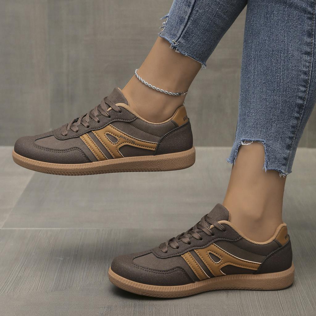 Damen-Sneaker in Übergröße, neue Retro-Farbabstimmung, flachsohlige Einzel-Schuhe für Damen