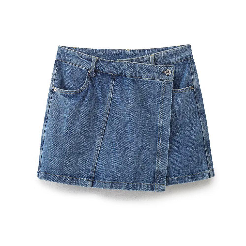 Spring & Autumn Women's Short Denim Jacket and Skirt Set - European & American Style