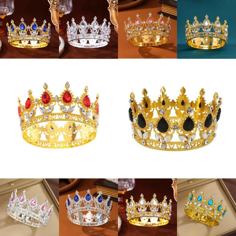 Crystal Crystal Crown Vintage Rhinestone Headband Lady Girl Queen Crown Birthday Party