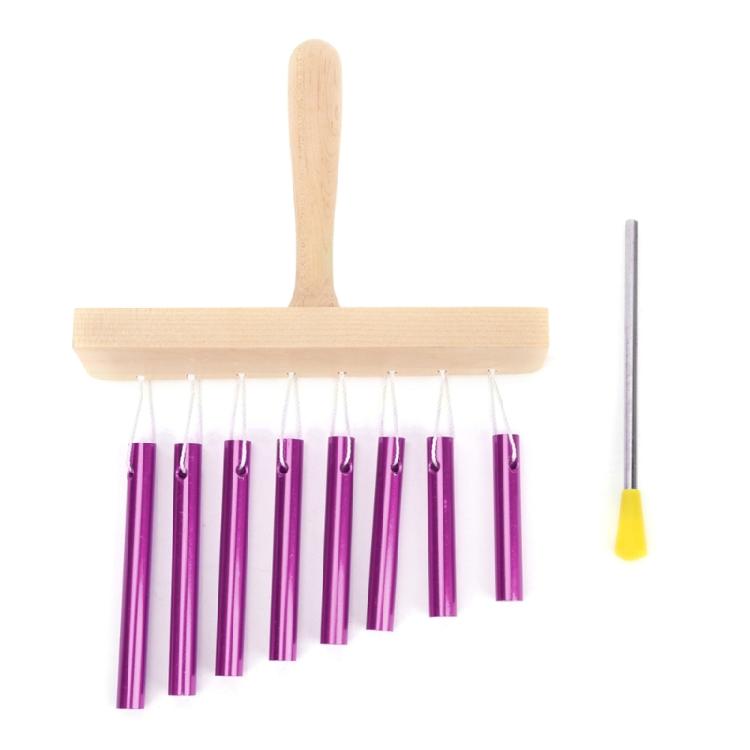 Hand Held Bar Chime Percussion Bells for Kids Toy 8 Tone Hand Bells with Knocker