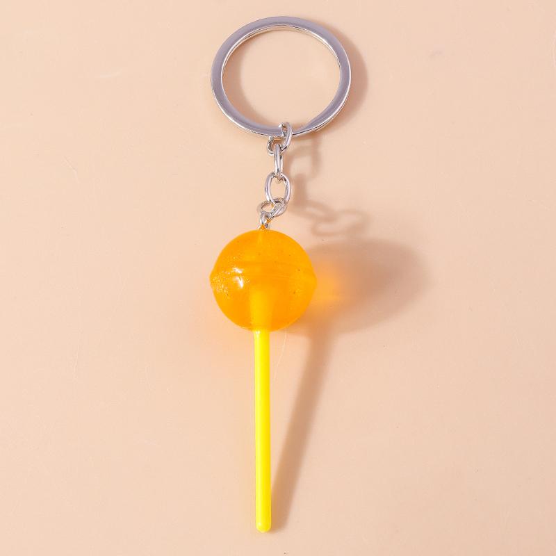Cute Resin Candy Lollipop Keychain Mini 3D Simulation Food Key Rings for Women Girls Handbag Pendant DIY Kids Jewelry Gifts