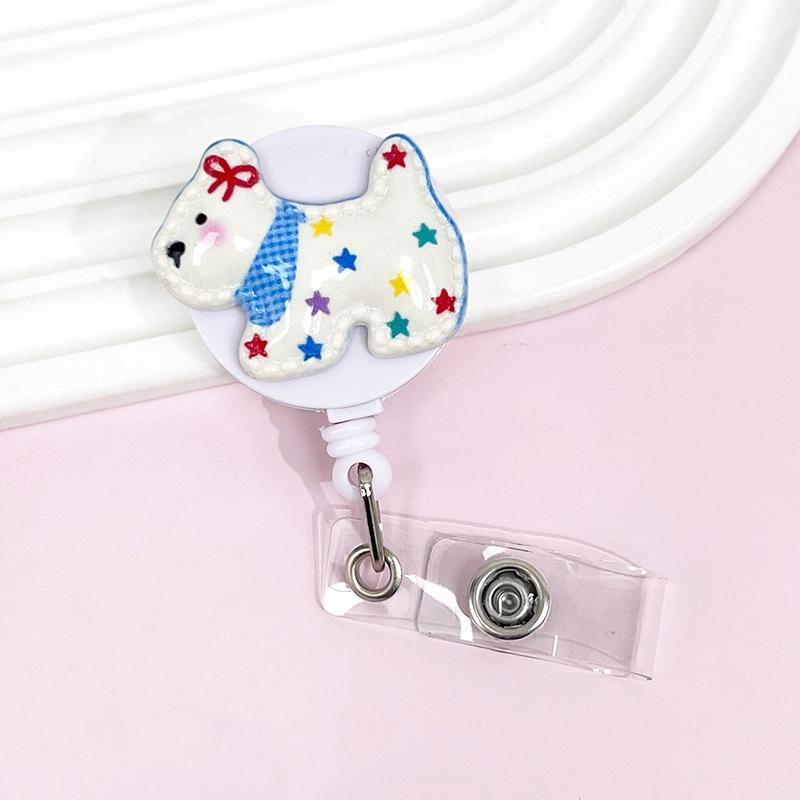 Cute Dog Design Medical Staff ID Badge Holder Retractable Name Tag ID Badge Reel Anti-loss Badge Holder Back To School Supplies