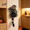 Creative Key Organizer Witch Cat Wall Hook Weight-sensitive Design Self Adhesive Whimsical Hook Holder Decorative Vertical Storage for Entryway