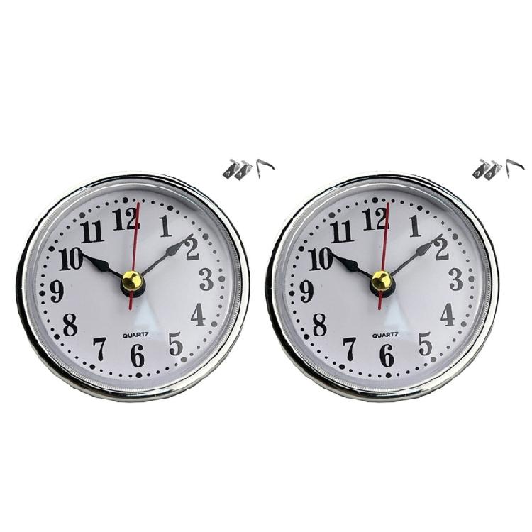 

White Face 65mm Round Clock Insert with Gold or Silver Trim for Table Clocks Head Insert