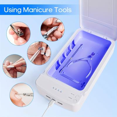 Blu-ray USB Portable Nail Tool Sterilizer - Convenient for Home Manicure and Nail Business - Protect Your Nail Health
