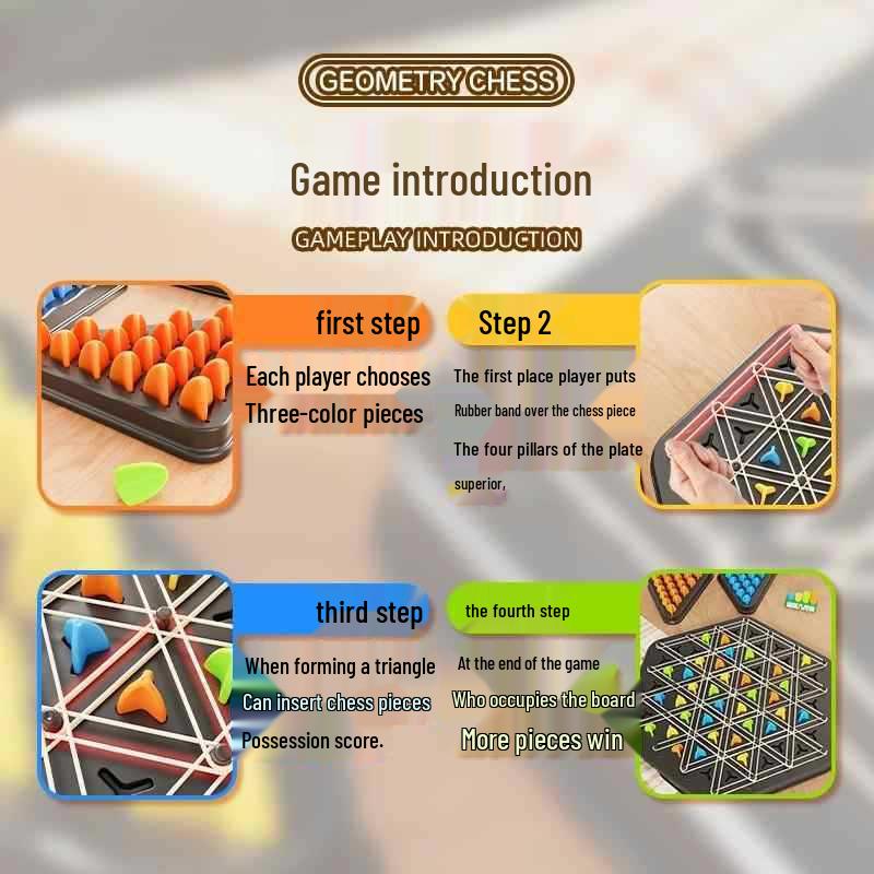 Geometric Chess Puzzle Triangle Game – Family Interaction & Mind Exercise Toy