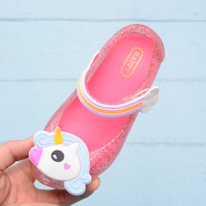 Unicorn Cartoon Jelly Beach Shoes 2025 - Cute Fashionable Toddler Shoes for Girls