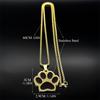 Punk Hundepfote Anhänger Halskette für Damen Herren Edelstahl Gold Silber Farbe Tier Welpen Pfote Kette Schmuck colar masculino