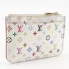 Louis Vuitton Pochette Cree Coin Purse M93734 White Monogram Multicolor Women Used