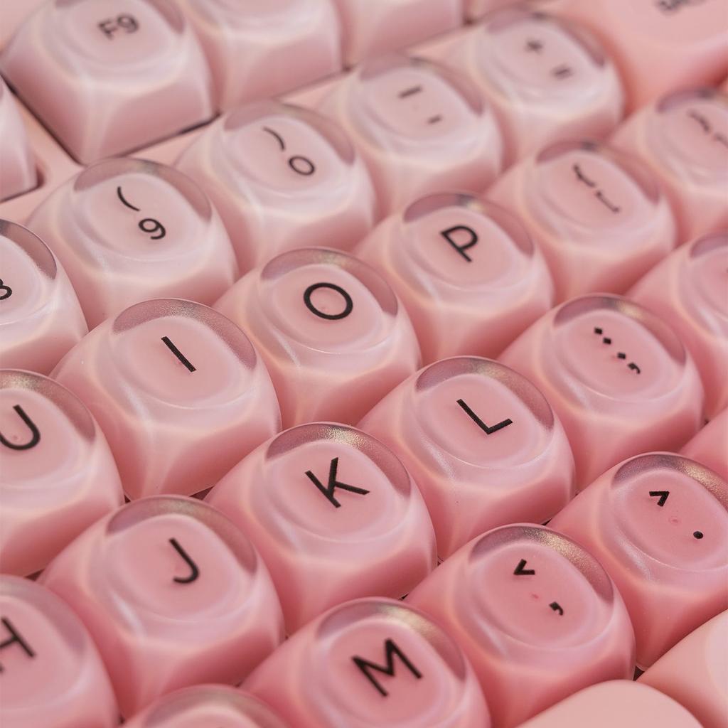 130 Keys Pink Liquid Foundation Keycap HOA Profile PBT Double Shot Keycap For Mx Switch Mechanical Keyboard ISO Enter Key Caps