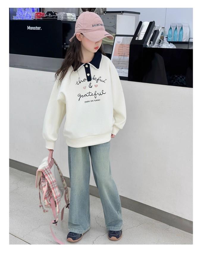 Vielseitiges Mädchen-Sweatshirt mit stilvollem Polokragen - Herbst- und Frühjahrsmode