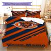 Name Custom Chicago Bears Logo Pattern Bedding Set Quilt Cover Pillowcase Home Decor Gift (1 * Duvet Cover + 2 * Pillowcase, Without Core)