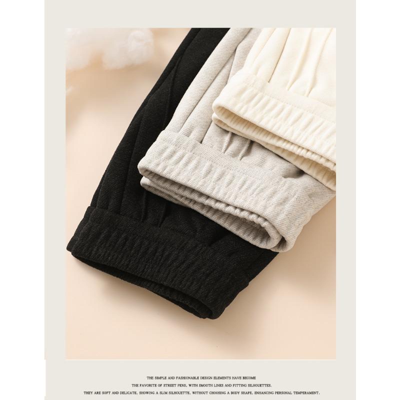 DIMANAF Autumn Winter Plus Size Women Pants Lady Long Pants Loose Casual Oversized Bottoms Thick Knitted