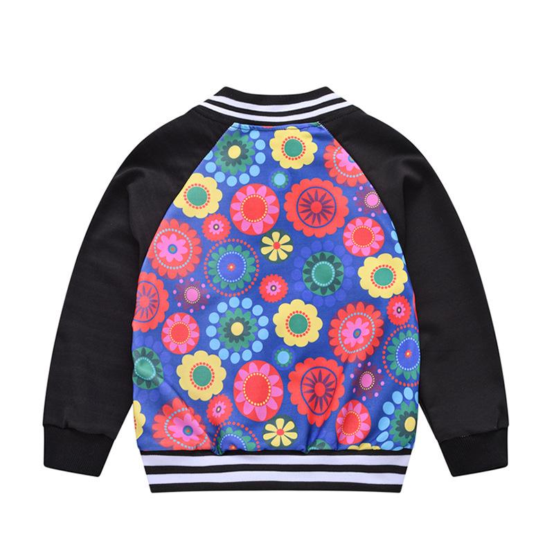 Spring and Autumn Men and Girls Fashionable Cute Printing Color Collision Jacket Children Splicing Jacket Baby Cardigan