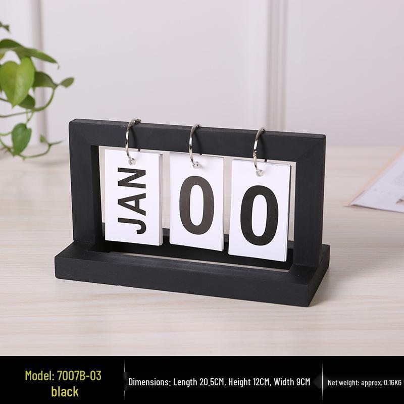 Creative Wooden Flip-Page Perpetual Desktop Calendar – INS Style, Simple Disassembly, Ideal for Office Decor.