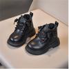 Autumn Children Boots Pu Leather Boys Shoes Rubber Sole Ankle Boots For Girls Zip Side  Toddler Baby Shoes