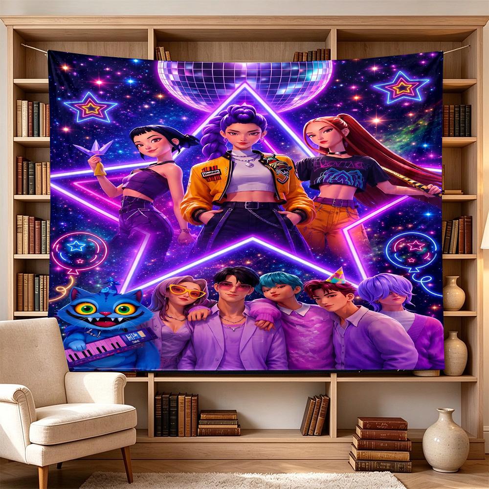 K-pop Fashion Fusion Decorative Wall-Hanging Tapestry, Home Ornament for Living Room,Dorm and Fan Parties,Multi-style,celebrities,cartoons,music,sport
