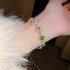 Adjustable Rainbow Rhinestone Bracelet Shiny Colorful Hand Chain Elegant Zircon Bracelet  Gifts